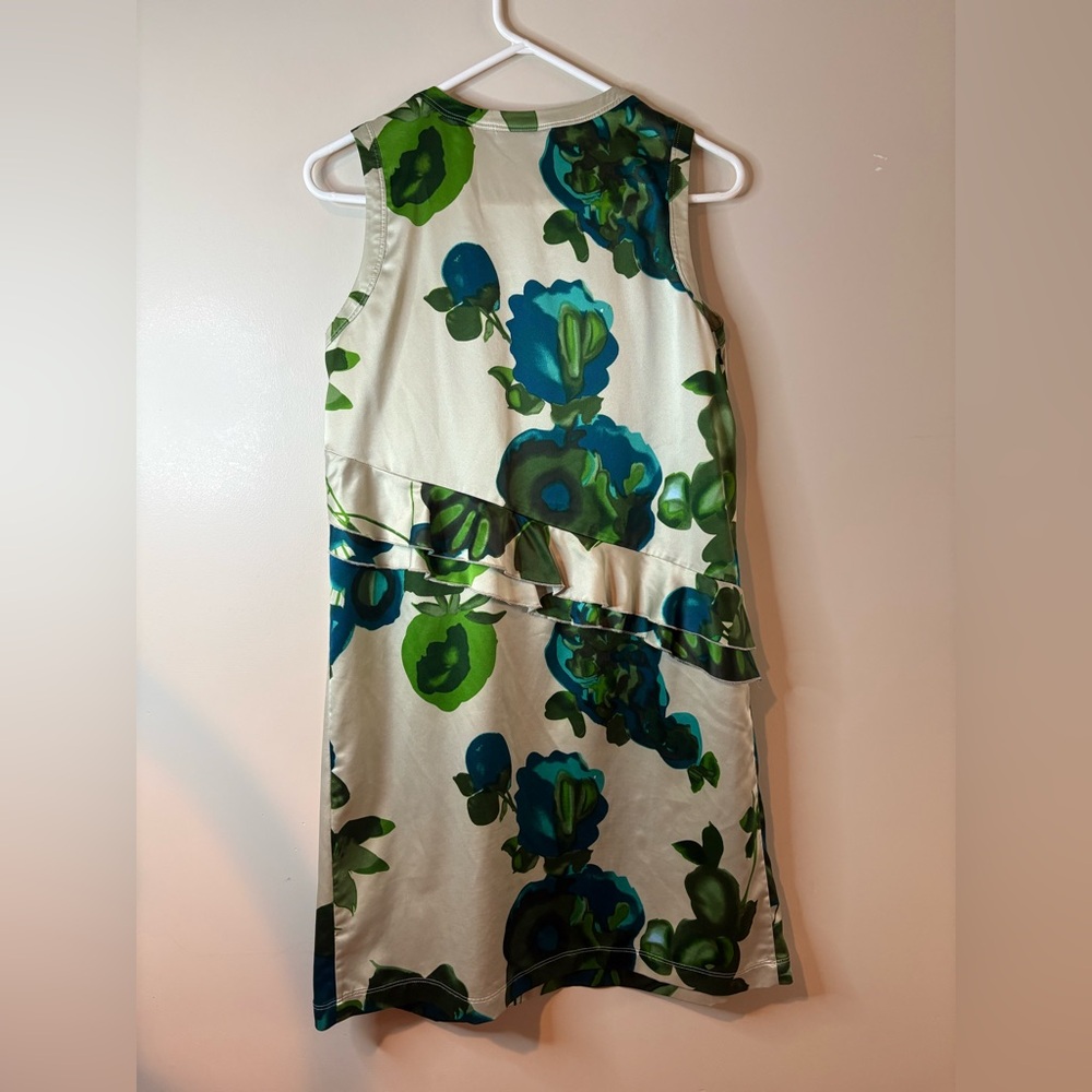 Simply Vera by Vera Wang Cream Floral Satin Mini Dress EUC - Picture 4 of 5